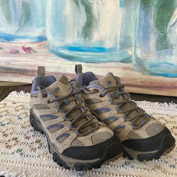 Merrell Ventilated Hiking Shoes With air cushion soles Gray & Blue Women's Sz7.5 - Picture 2 of 5
